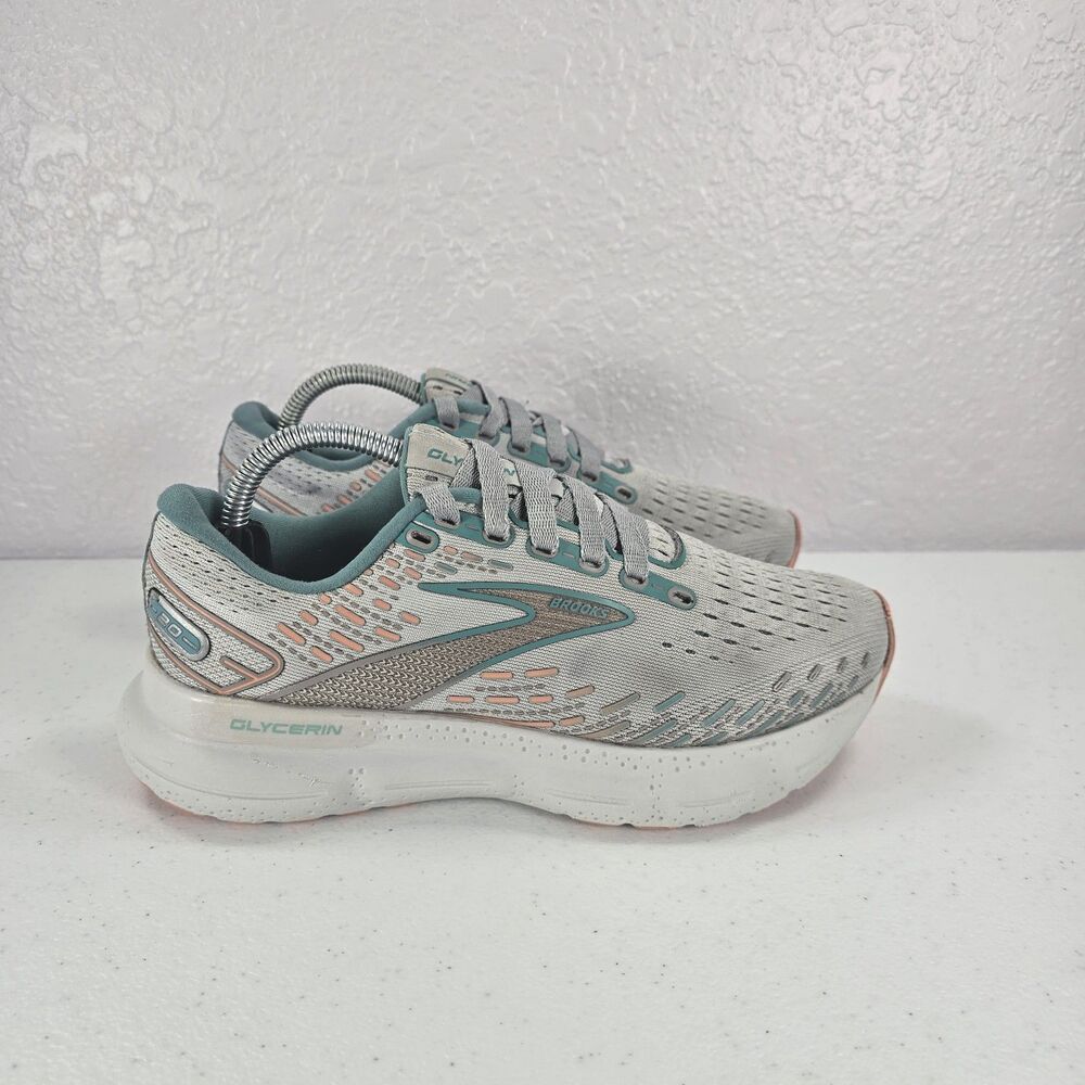 Brooks Glycerin 20 Shoes Womens Size 6 Gray Mesh Running Sneakers 1203691B061